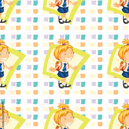 A seamless template with a schoolgirl