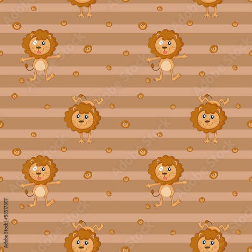 A seamless design with lions