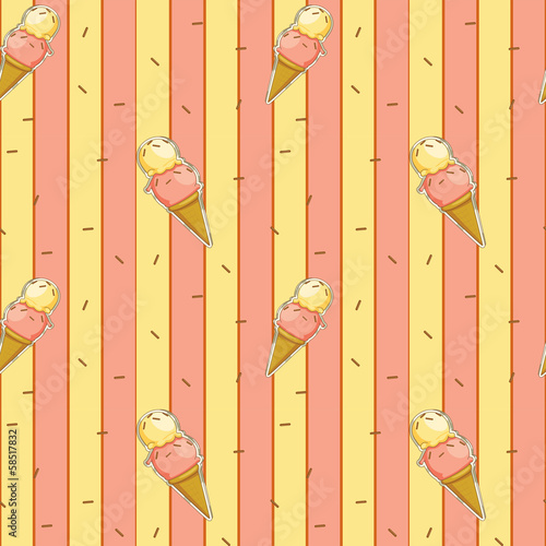A seamless design with icecreams