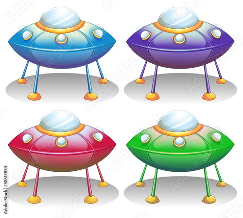 Colorful UFO saucers