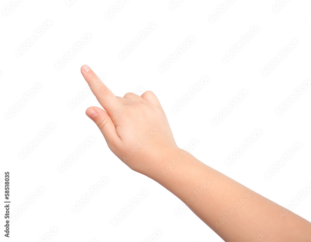 isolated child hand touching or pointing to something isolated child hand touching or pointing to something