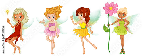 Four cute fairies