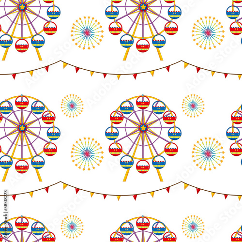 A seamless design with a carnival