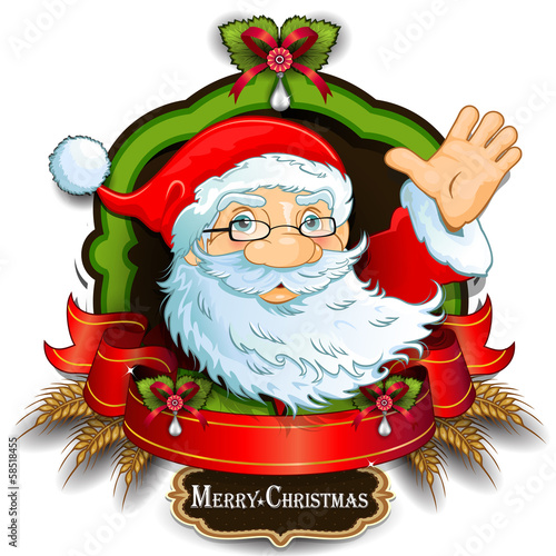 Santa claus greeting card isolated