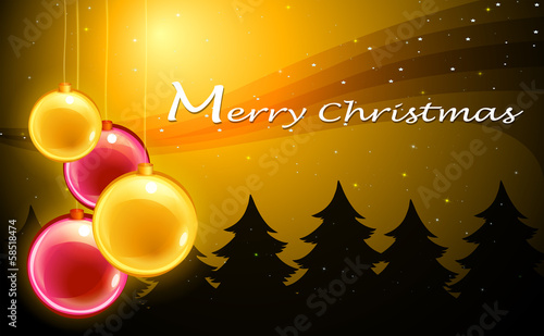 A christmas card template with christmas balls