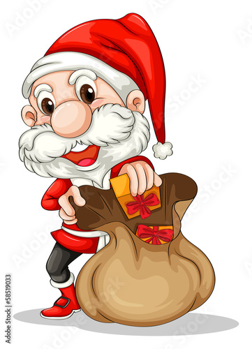 Santa Claus with a brown sack