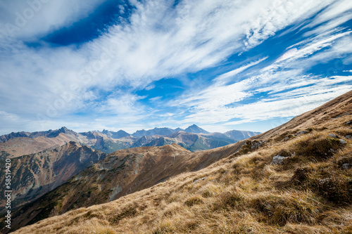 Beautiful Tatry mountains landscape Czerwone Wierchy