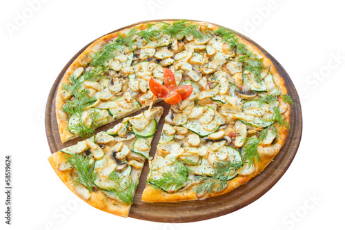 pizza with mushrooms