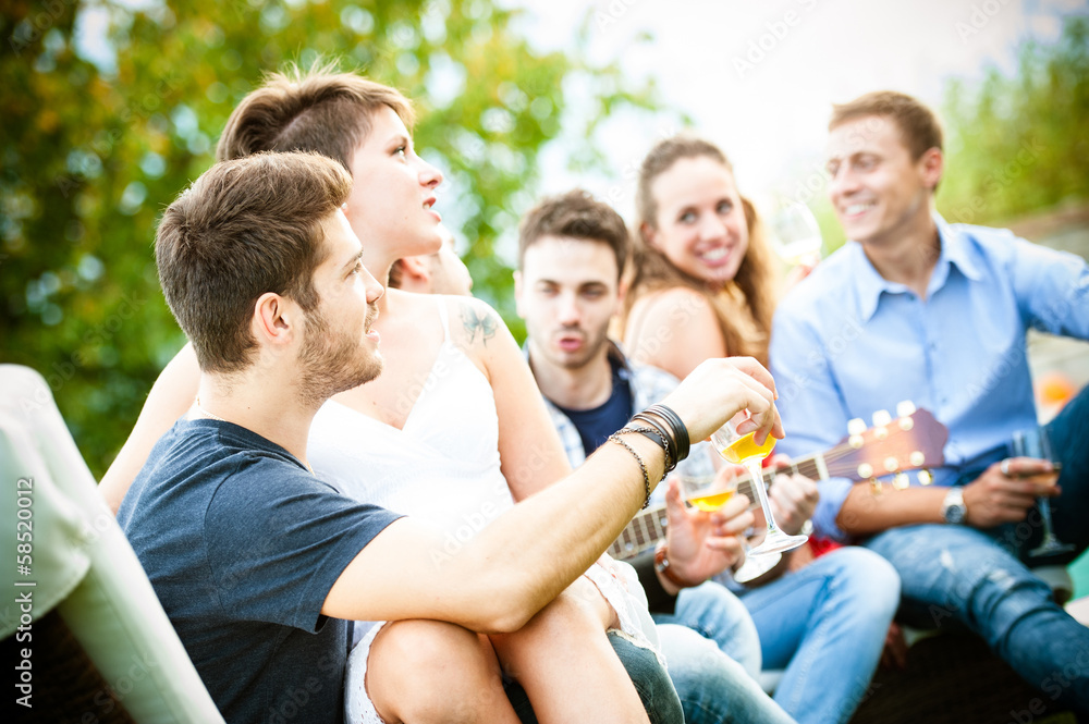 Friends enjoying at party Friends enjoying at party