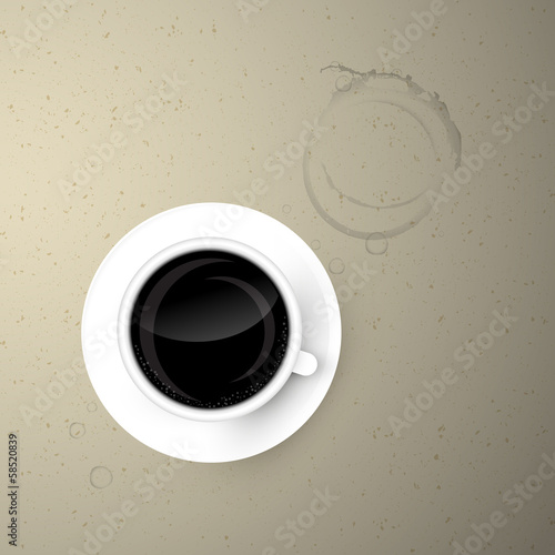 Cup of Coffee on Paper Background