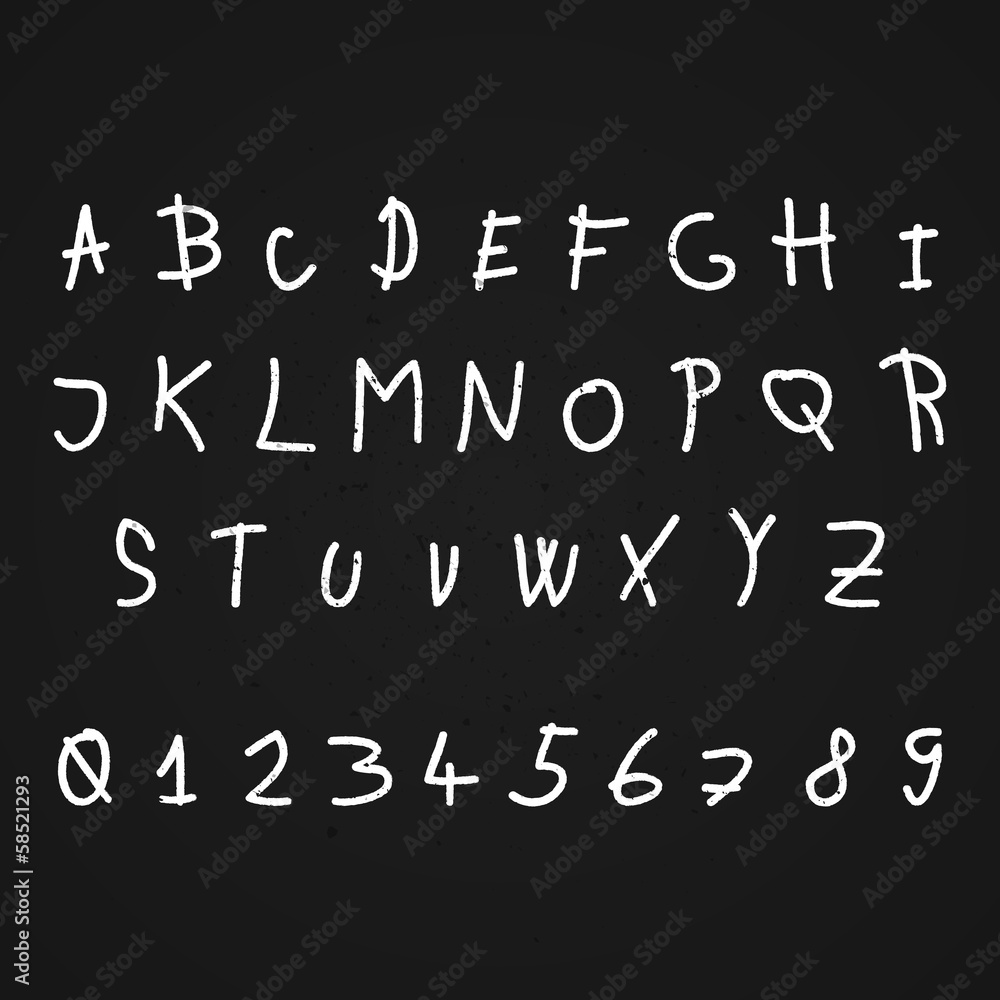 Vector chalkboard alphabet Vector chalkboard alphabet