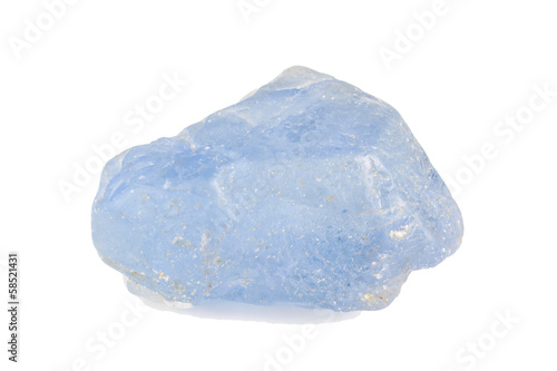 A raw uncut blue sapphire crystal