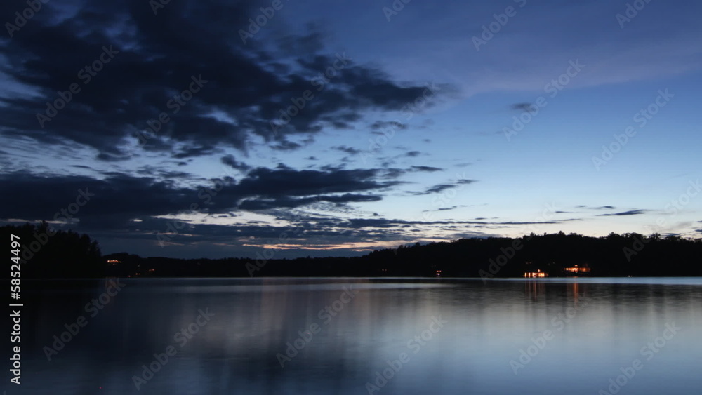 Dusk to Night over the lake. Timelapse. Muskoka, Ontario. Dusk to Night over the lake. Timelapse. Muskoka, Ontario.