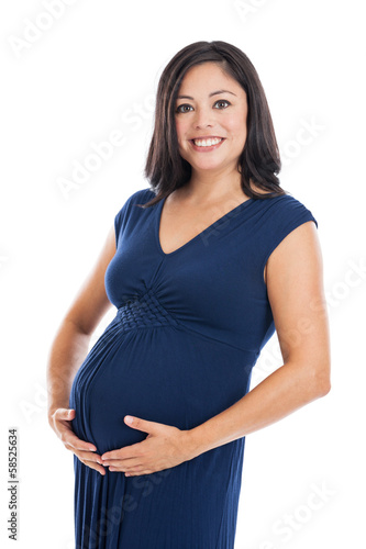 Woman seven months pregnant portrait