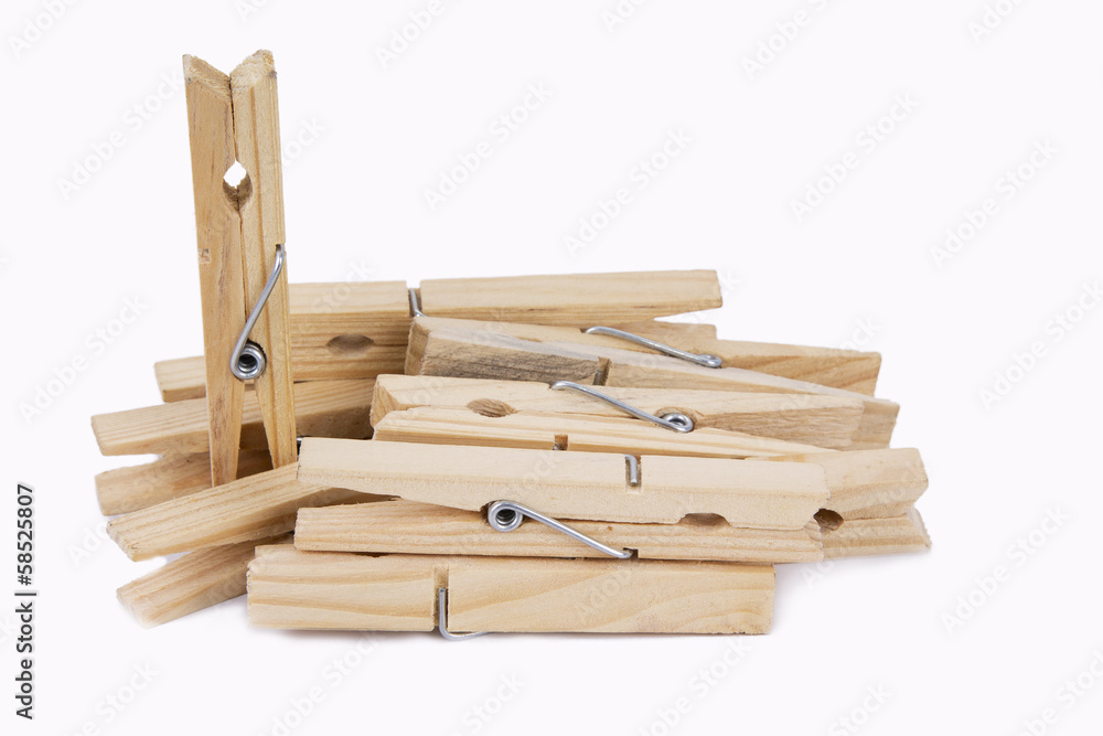 clothespins isolated