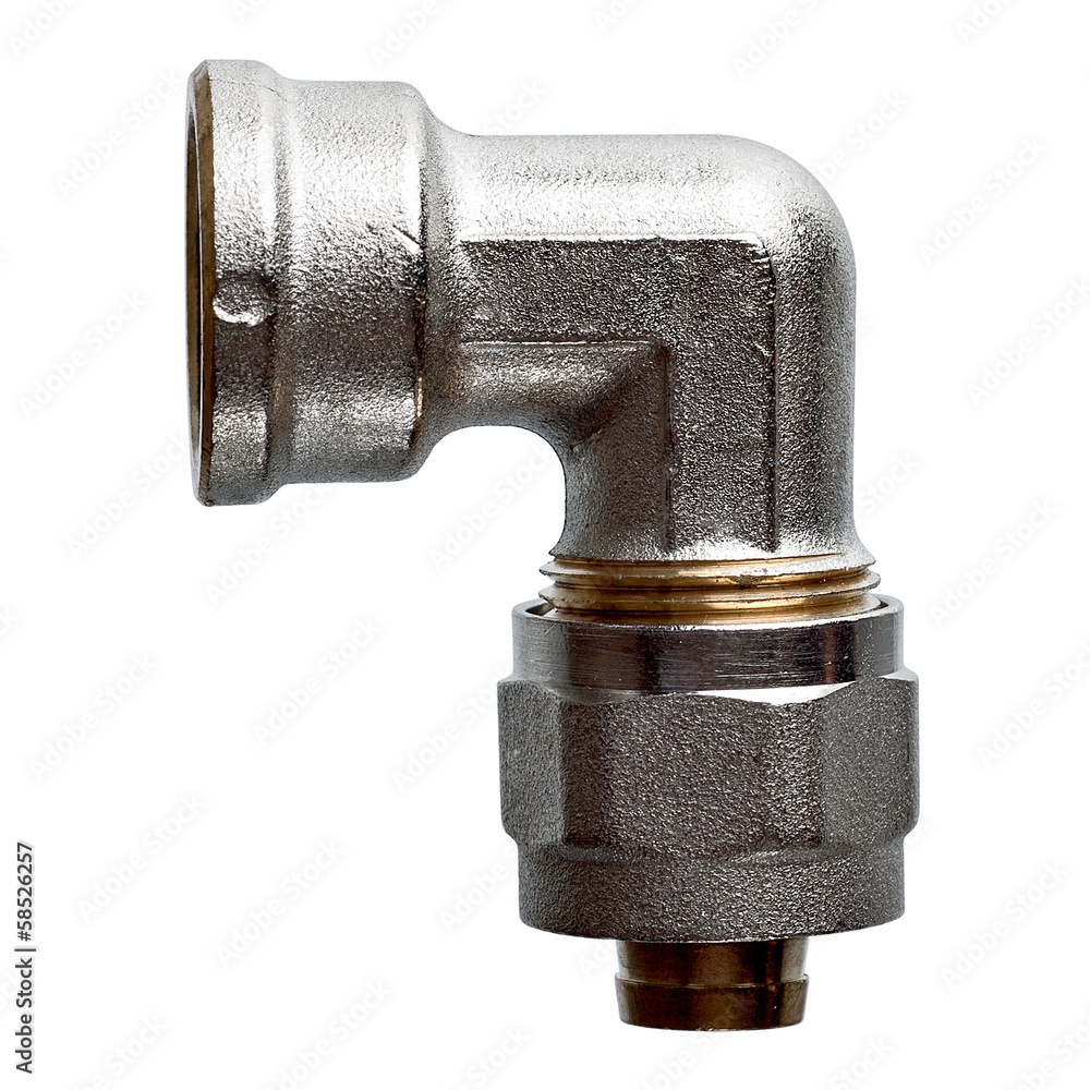 Fitting for water supply system, isolated on white Fitting for water supply system, isolated on white