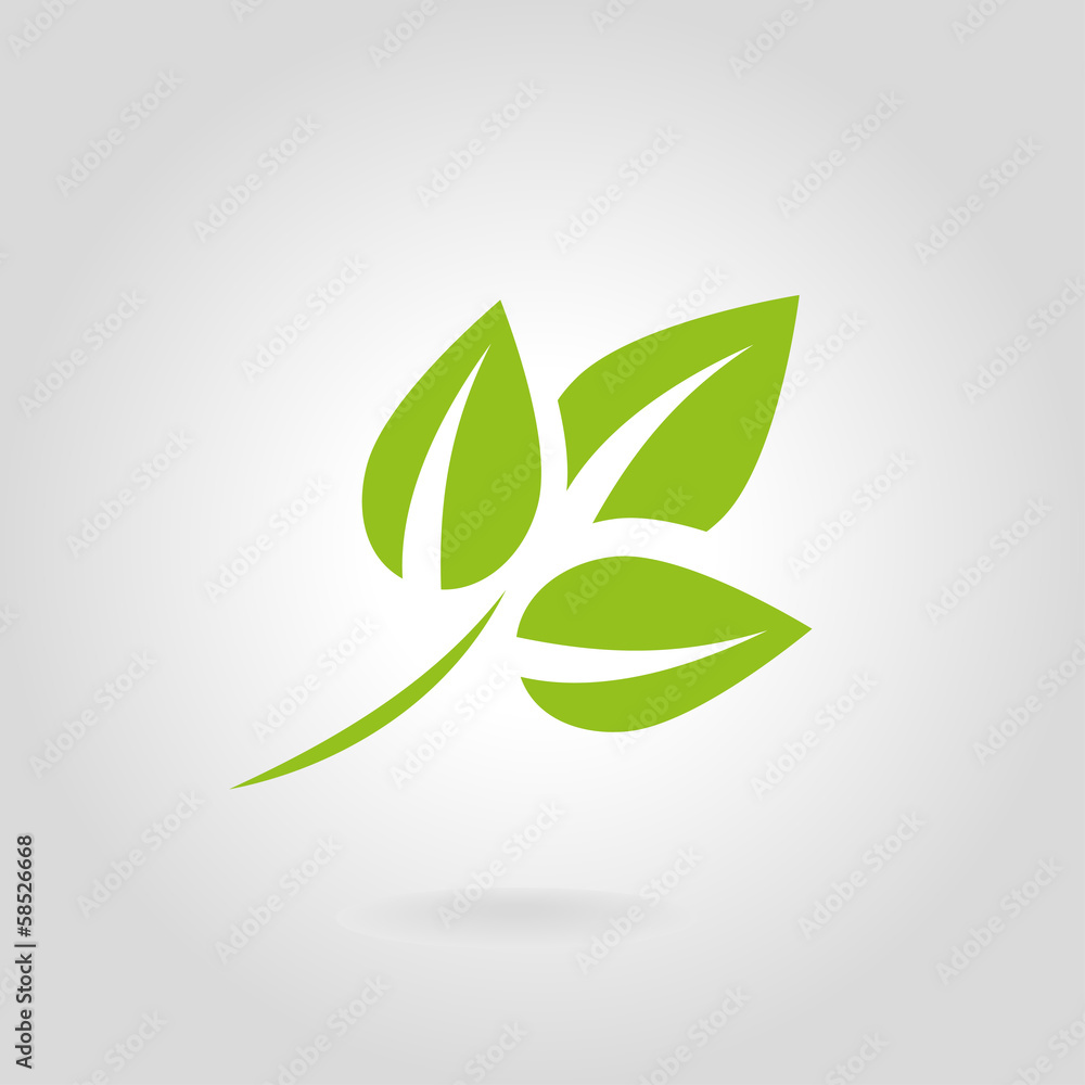 Leaf Pair Icon Vector Illustrations on Both Solid Leaf Pair Icon Vector Illustrations on Both Solid