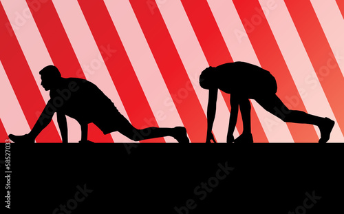 Man stretching exercise warming up vector background