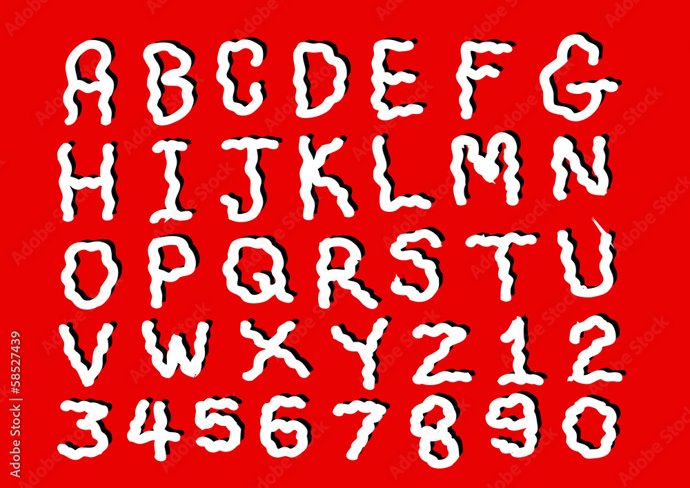 Hand drawn letters font Hand drawn letters font