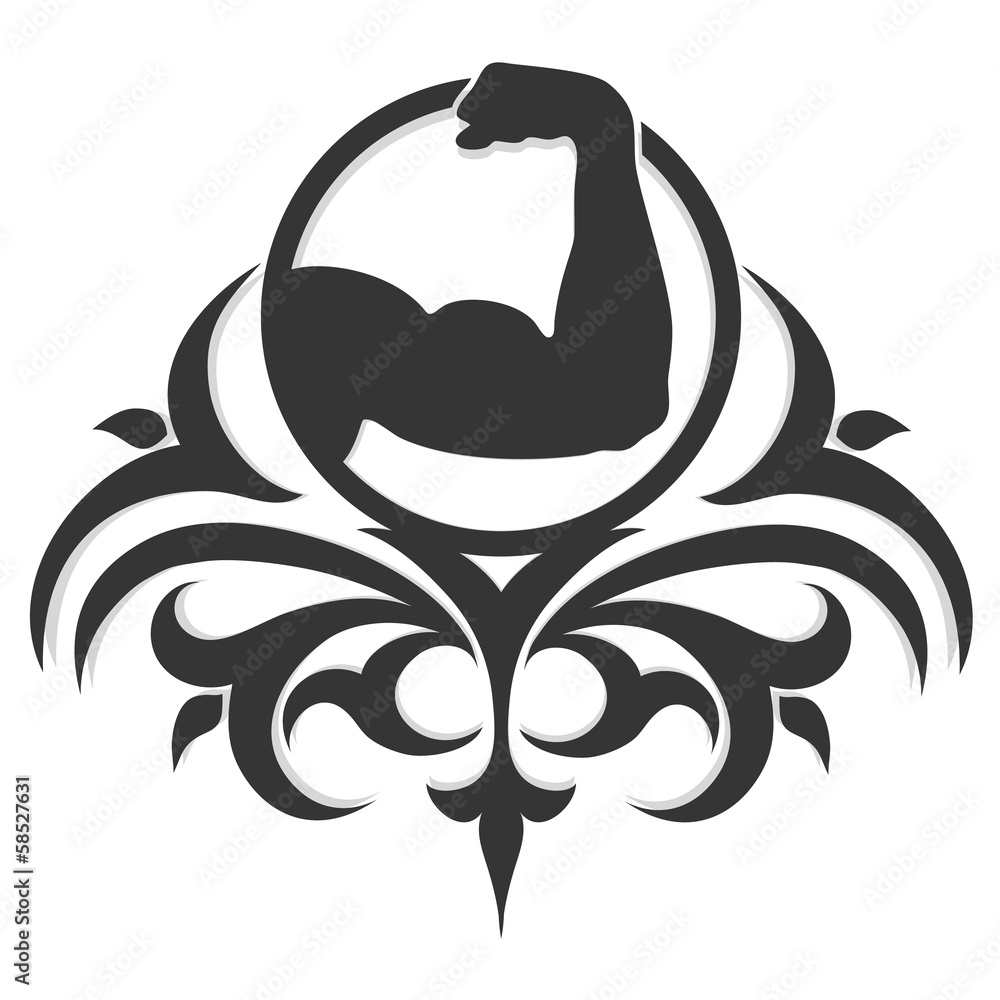 emblem for the gym and fitness patterned emblem for the gym and fitness patterned