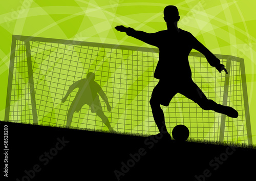 Soccer football players active sport silhouettes vector abstract
