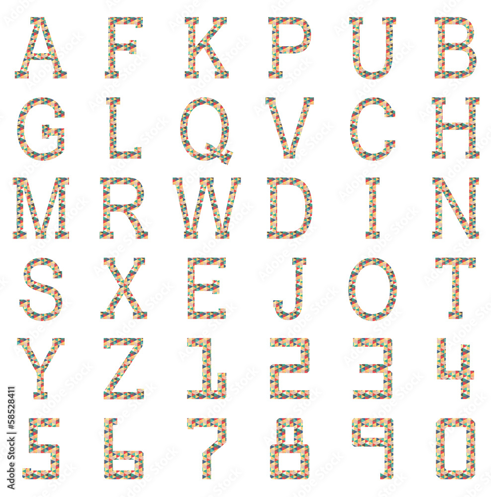 Alphabet of geometric shapes. Alphabet of geometric shapes.
