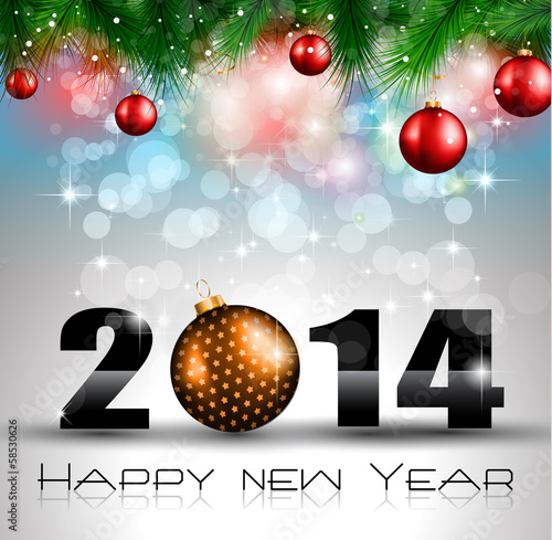 2014 New Year Colorful Background