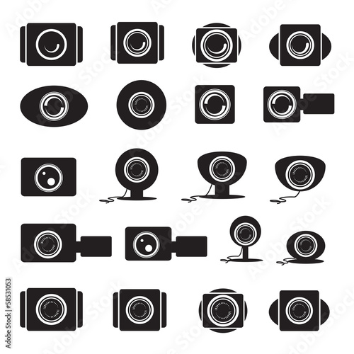 Wallpaper Mural Camera Icons Set - Isolated On White Background Torontodigital.ca