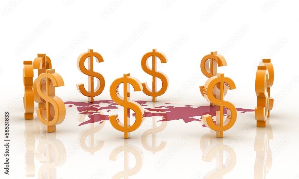 dollar sign on map dollar sign on map