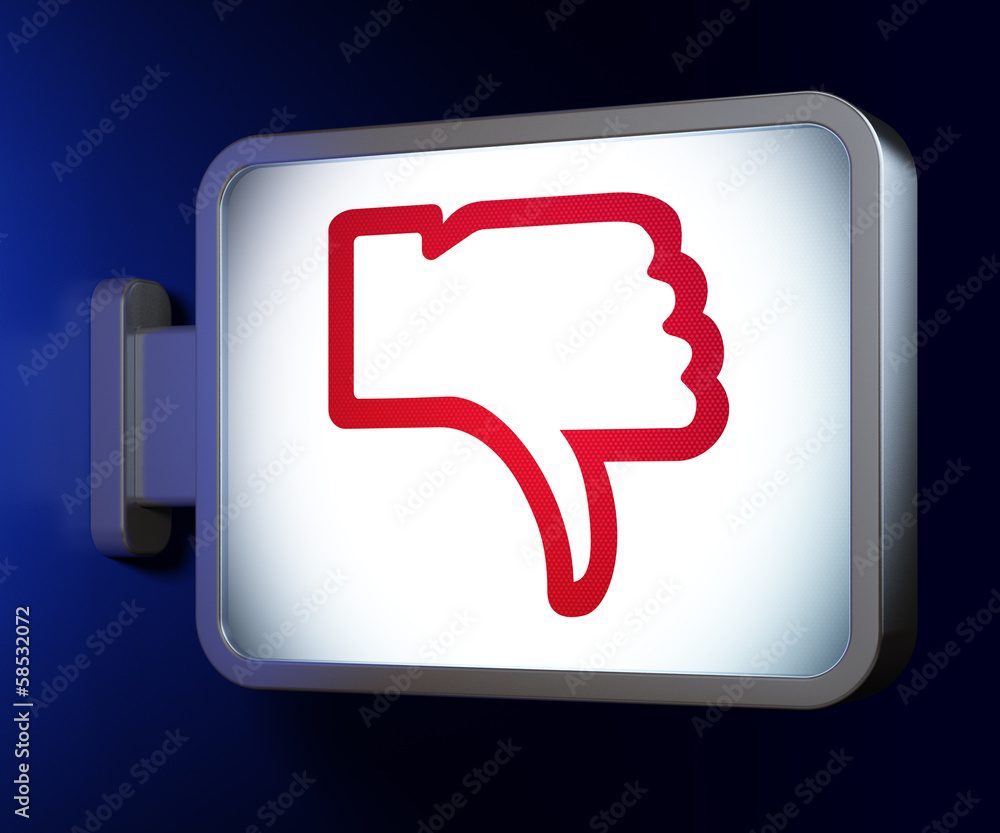 Social network concept: Unlike on billboard background Social network concept: Unlike on billboard background