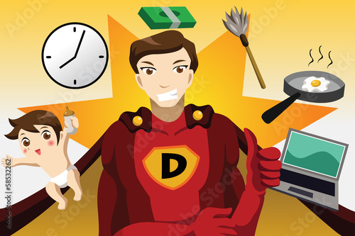 Superhero dad concept