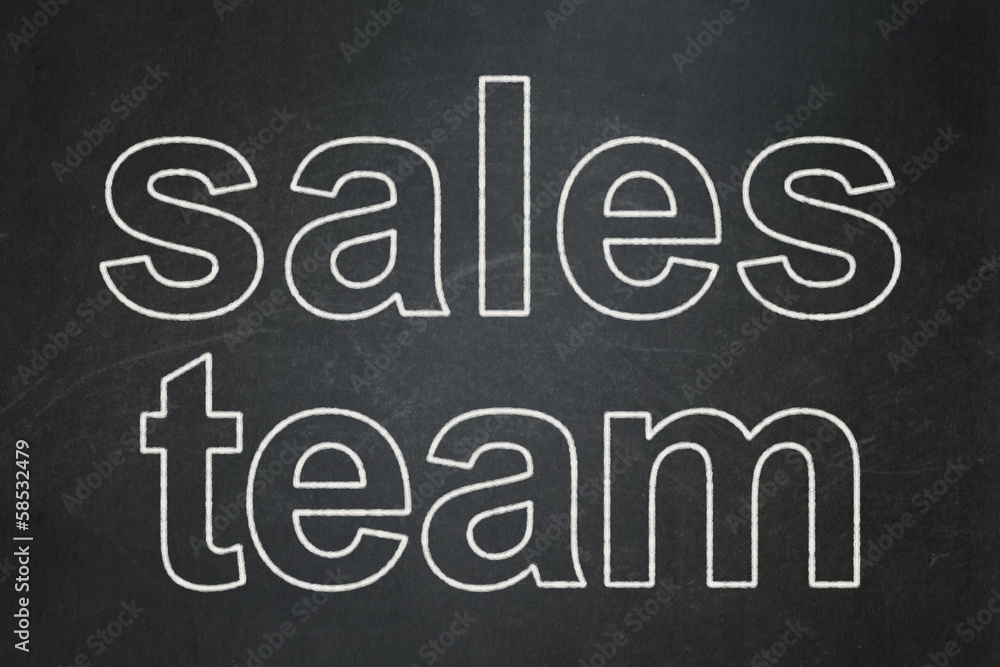 Fototapeta premium Advertising concept: Sales Team on chalkboard background