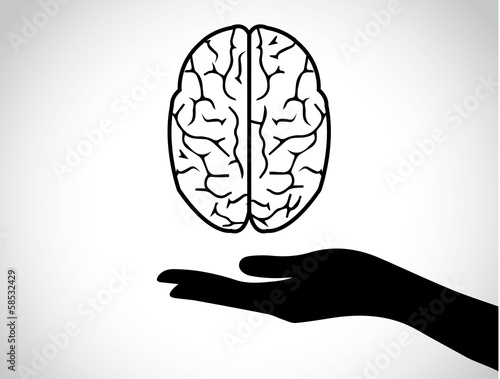hand silhouette protection human brain mind mental health