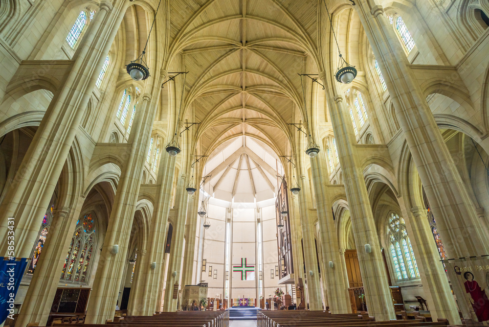 Inside the Cathedral Church of St.Paul, Dunedin, New Zealand