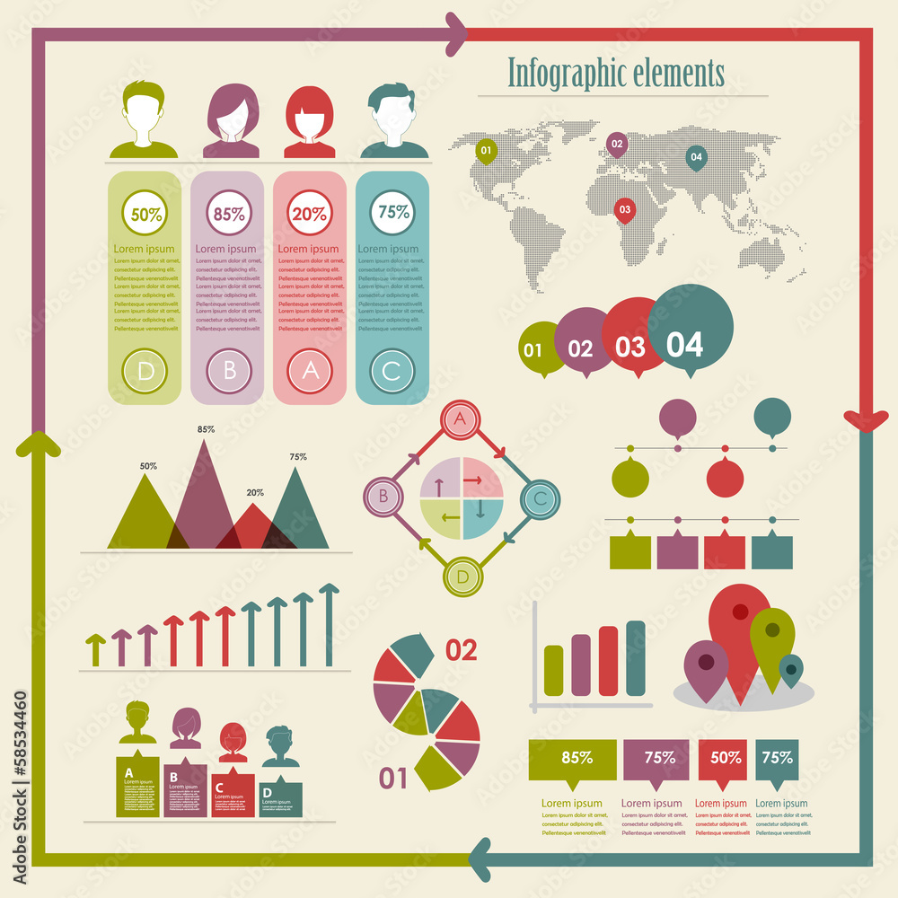 set of elements for infographics