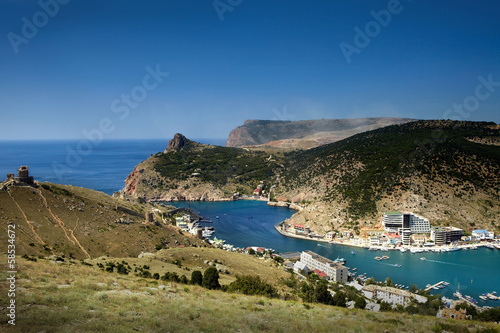 Beautiful view on the seascape with mountains