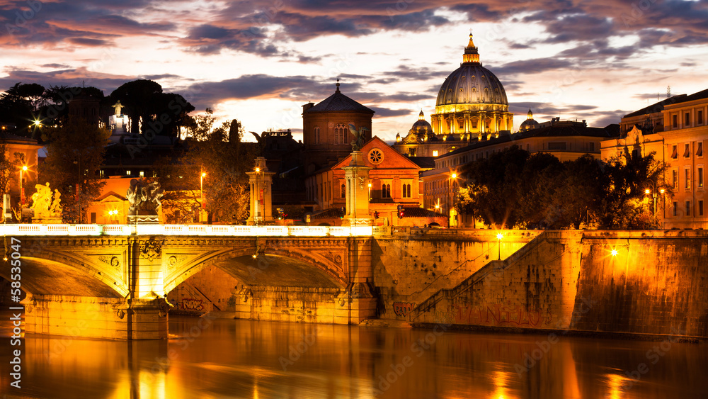 Basilica of St. Peter at sunset