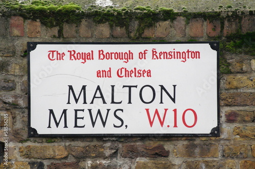 malton mews w10 street sign a famous London Address photo