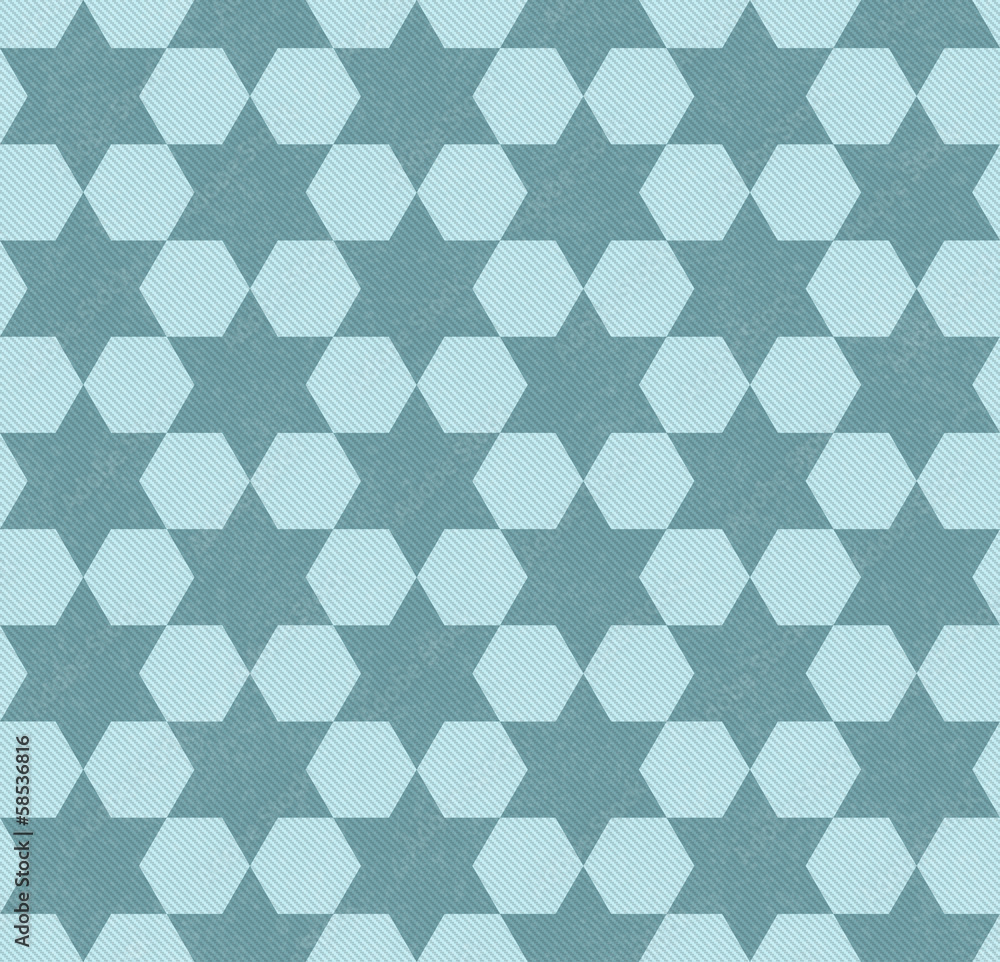 Teal Hexagon Patterned Textured Fabric Background Teal Hexagon Patterned Textured Fabric Background