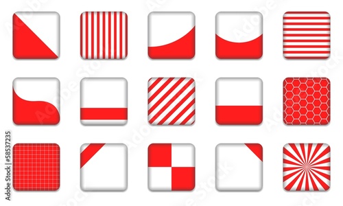 Square buttons - red color