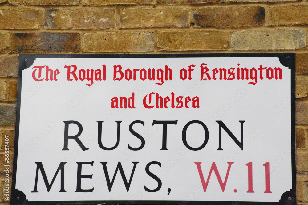 ruston mews street sign a famous London Address ruston mews street sign a famous London Address