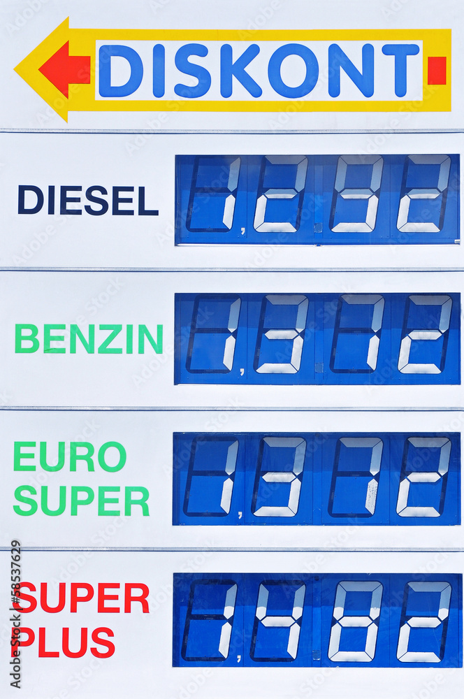 Fototapeta premium tankstelle - treibstoffpreise - diskont