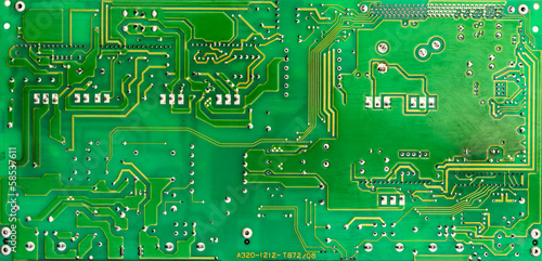 green circuit board of computer