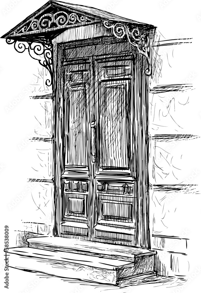 Fototapeta premium door of town house