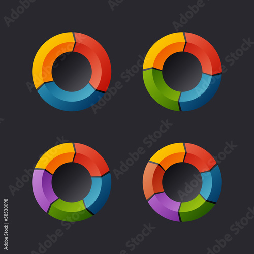 Circular Chart Template Set. Vector
