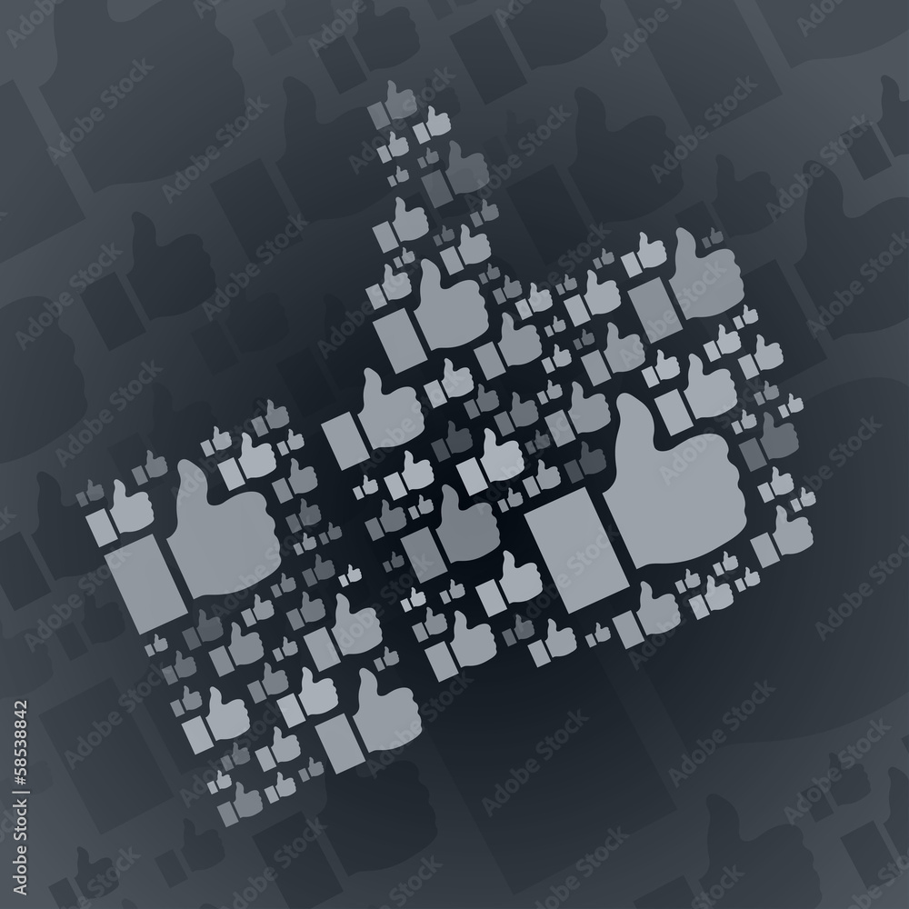 Like symbol on dark grey background Like symbol on dark grey background