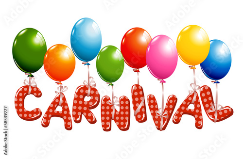 Colorful Carnival Text with balloons