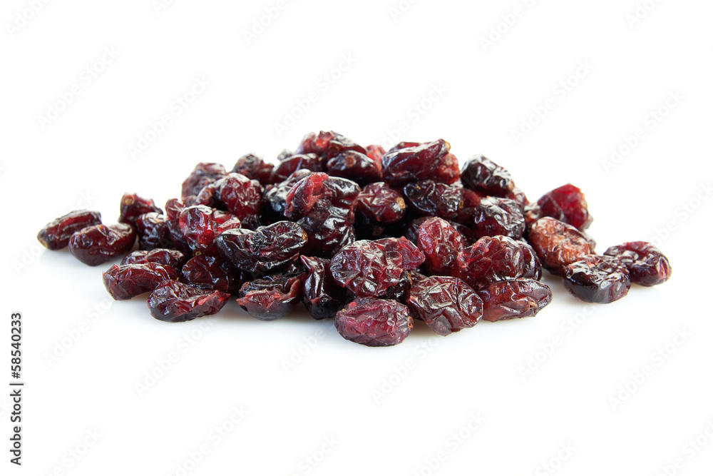 dry cranberries isolated on white background dry cranberries isolated on white background