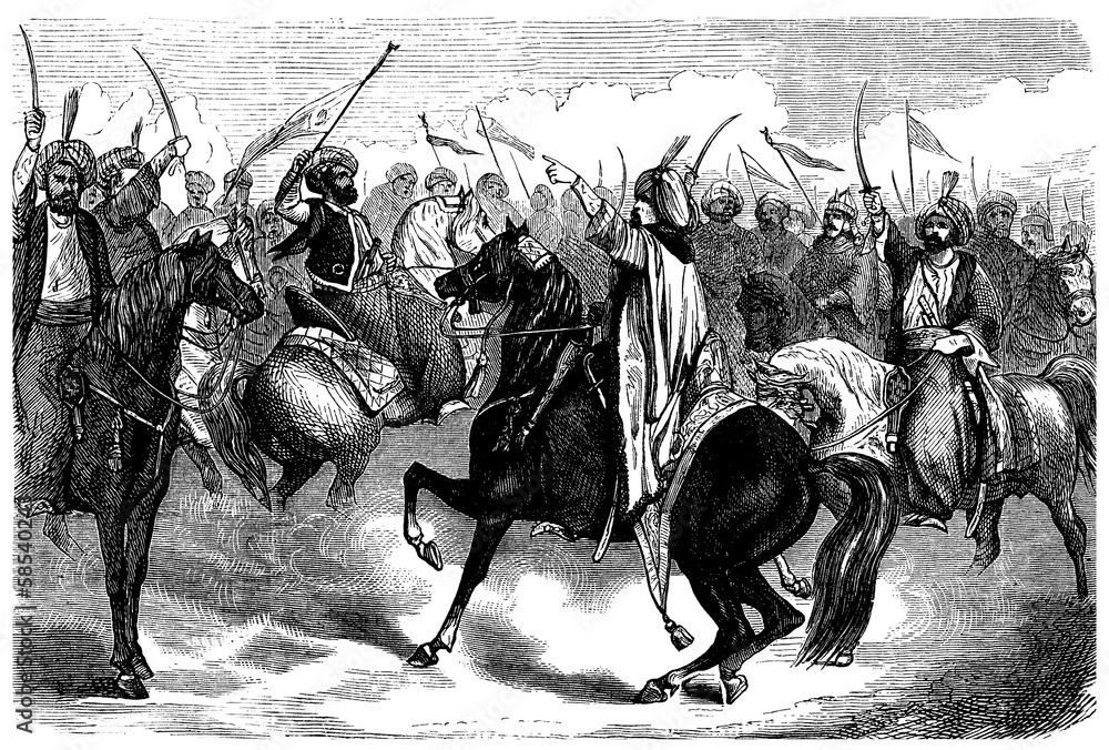 Obraz premium Arabian Warriors - end 18th century