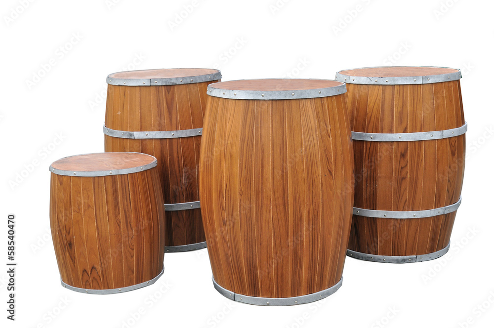 Many Beers Barrel-Shaped isolated with clipping path. Many Beers Barrel-Shaped isolated with clipping path.